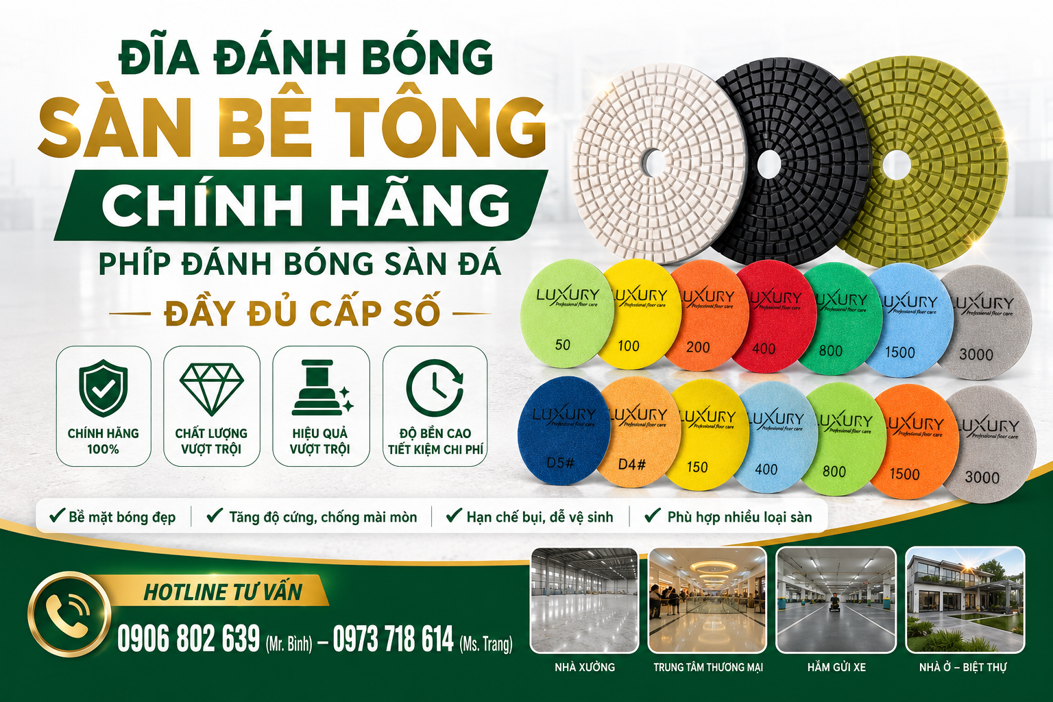 Đĩa Đánh Bóng Sàn Bê Tông Chính Hãng